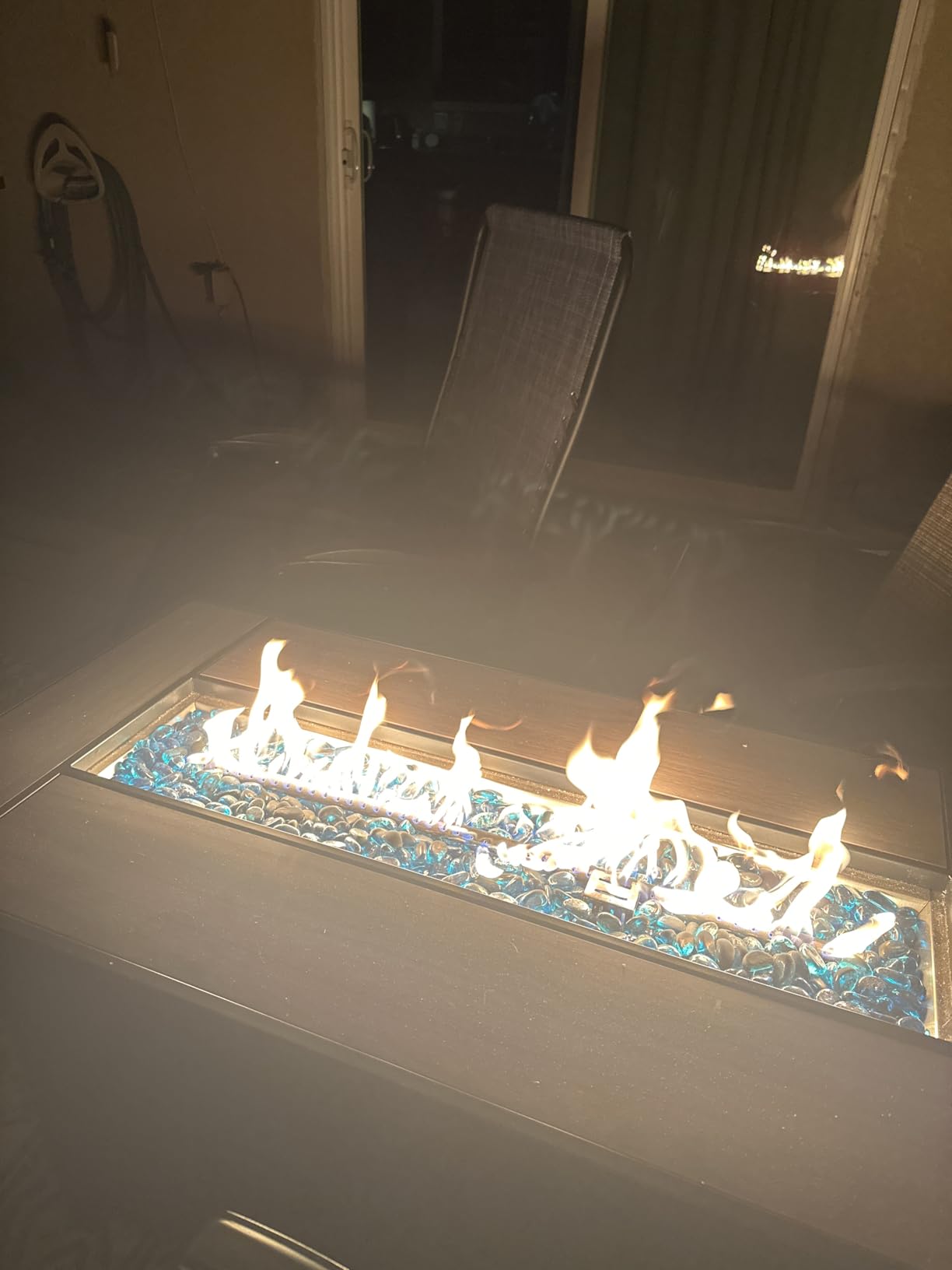 43 Inch Propane Fire Pit Table for Patio & Backyard, 50,000 BTU Steel Gas Fire Pit with Lid & Lava Rocks, Outdoor Table Heater for Deck, Garden, Smokeless Flame customer photo 2