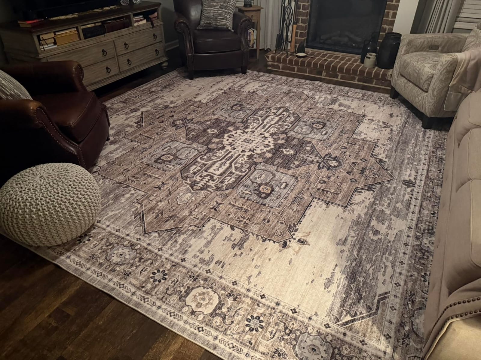 RUUGME Washable 2x3 Area Rugs - Large Boho Rugs for Living Room Stain Resistant Carpet Vintage Tribal Rugs for Bedroom Kitchen Bathroom with Non Slip Backing Home Decor Floor Decoration Mat 2x3 Beige customer photo 2