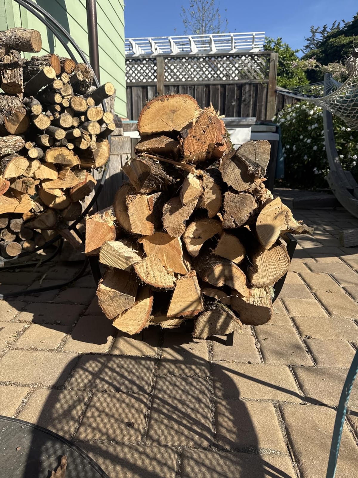 Dicasser Firewood Rack Outdoor and Indoor Firewood Storage, 24 INCH Double Coated Fire Wood Organizer, Waterproof Rustproof Stable Log Holder and Fireplace Decor, Black customer photo 2