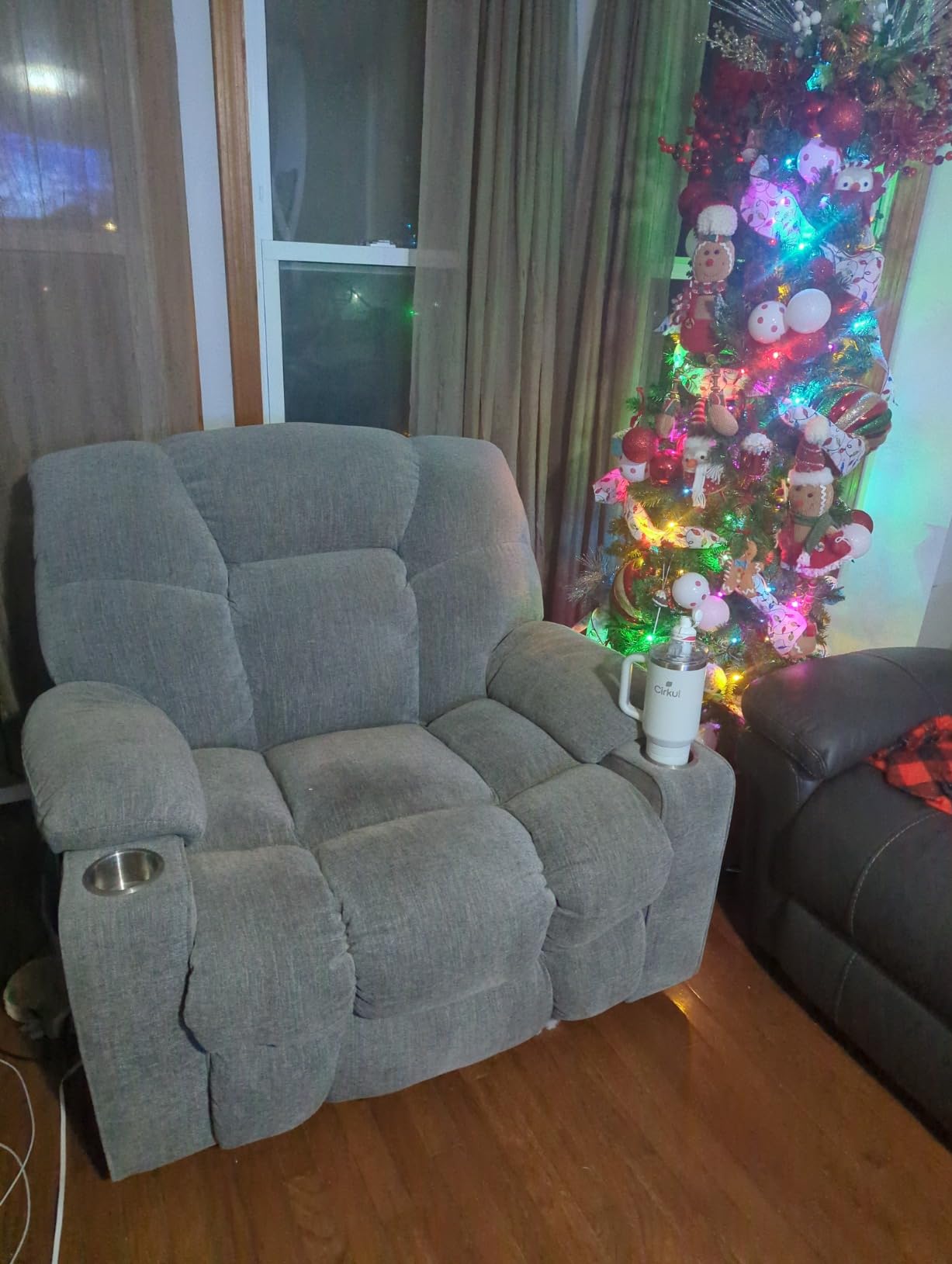 CANMOV Power Lift Recliner Chair for Elderly, Big and Tall Electric Recliner Chair with Massage and Heating, Dual Motor Heavy Duty Lift Recliner with USB Port, Cup Holders, Pockets, Grey customer photo 1
