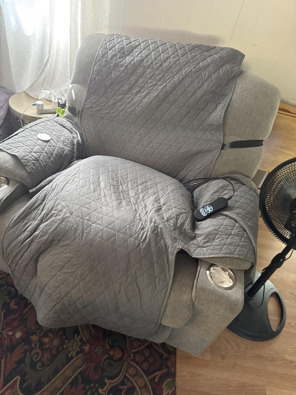 CANMOV Power Lift Recliner Chair for Elderly, Big and Tall Electric Recliner Chair with Massage and Heating, Dual Motor Heavy Duty Lift Recliner with USB Port, Cup Holders, Pockets, Grey customer photo 2
