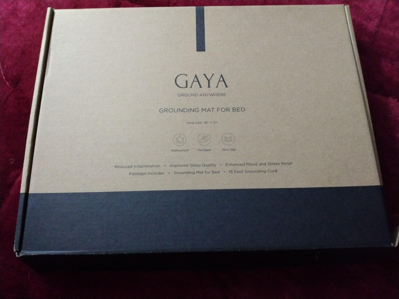 GAYA Grounding Mat for Bed, Sleep & Pain Relief, King Size, 15ft Cord customer photo 2