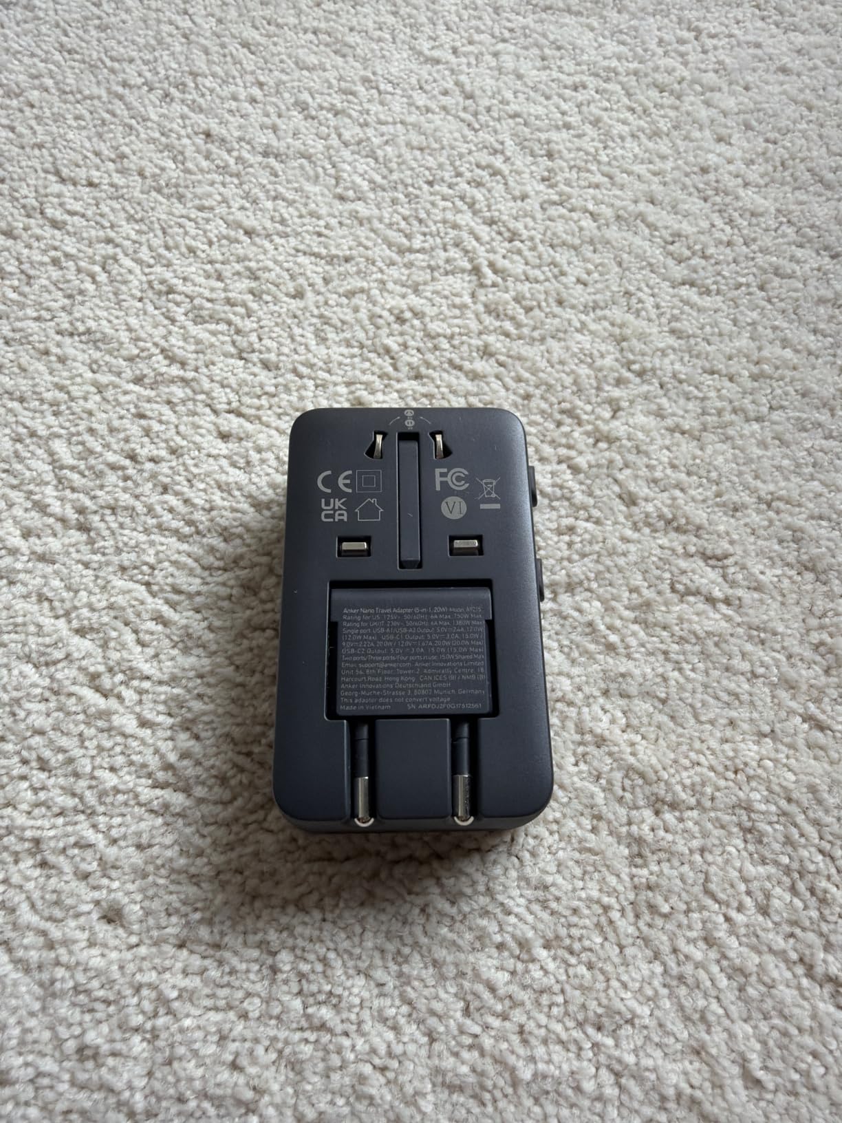Anker Nano Travel Adapter (1-Pack), 2 USB-C Universal Charger, 20W | 2-Pin AC, European Power Plug, Smart Temperature Control, Works in 200+ Countries, Not a Voltage Converter, Travel Essentials customer photo 2