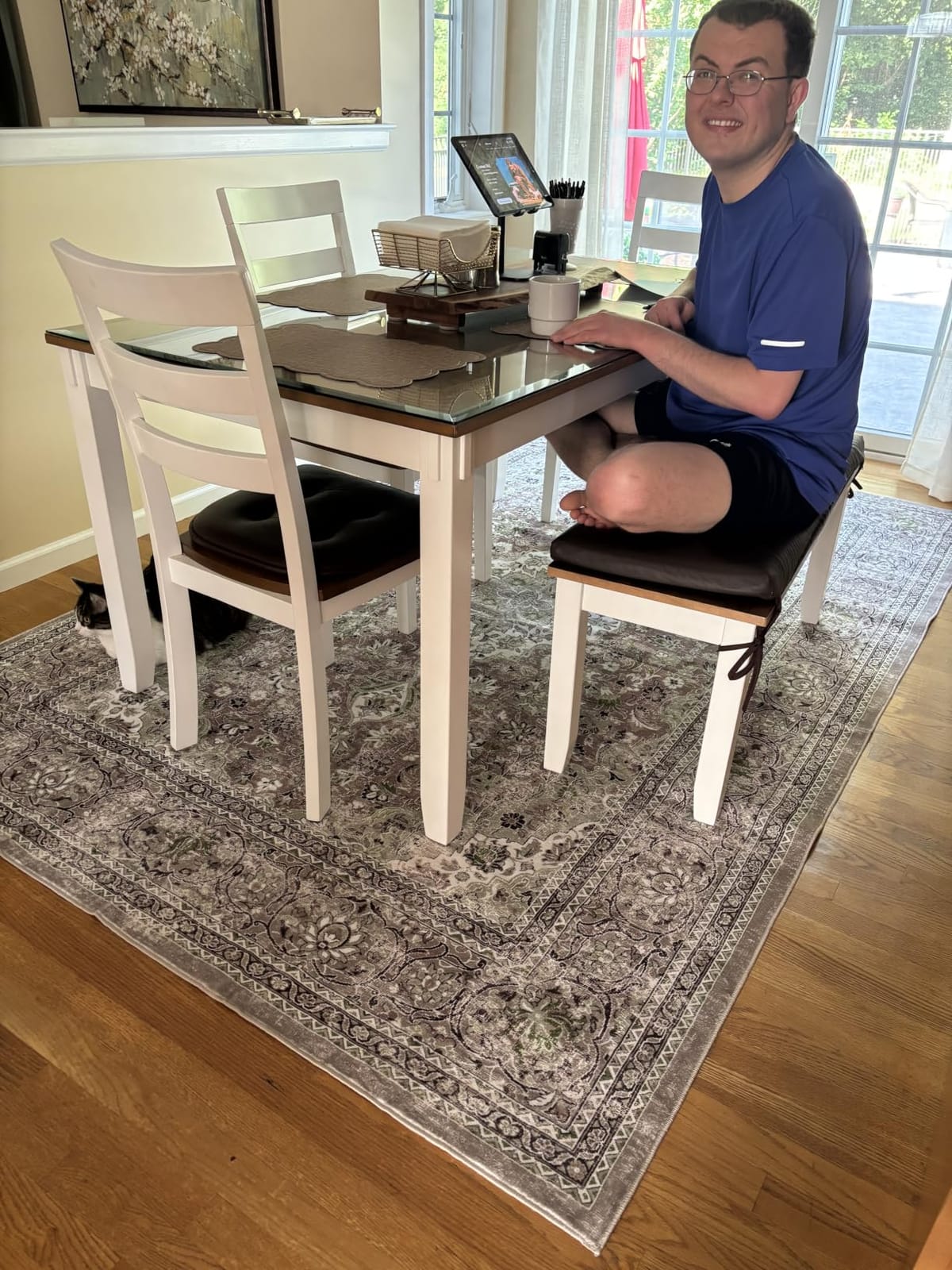 Goideal Washable Rug 5x7, Gray Area Rugs Non Slip, Indoor Low Pile Carpet with Rubber Backing for Living Room Kitchen Bathroom Entryway Office Bedroom customer photo 1