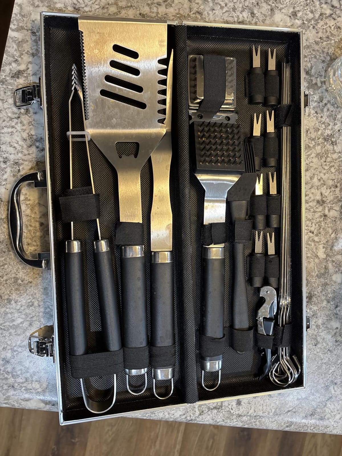 Grilljoy BBQ Accessories Grill Tools Set - 22PCS Stainless Steel Barbecue Grill Accessories for Outdoor Grill with Black Aluminum Case - Christmas Grilling Gifts for Men & Dad -Grill Tools Kit customer photo 2
