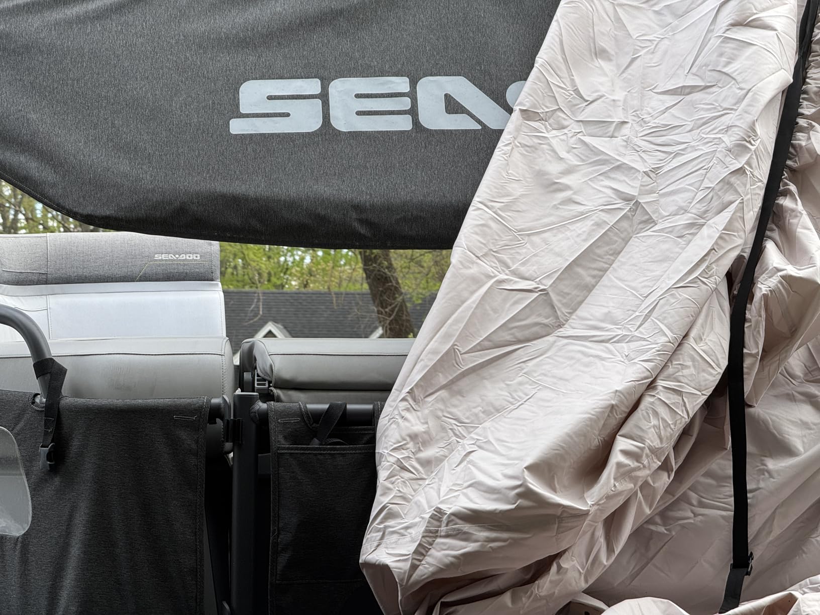 5-Ply 1600D+1200D Pontoon Boat Cover, 21'-24' customer photo 2