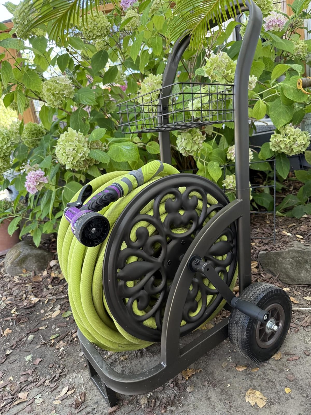 GOFORWILD Garden Hose Reel Cart, Holds 200Ft 5/8