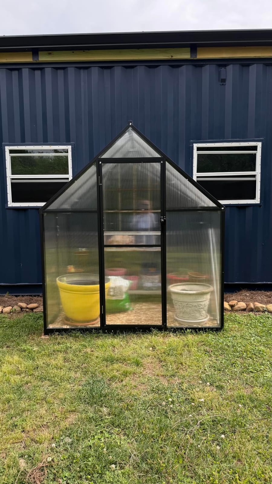 8X14FT Enhanced Aluminum Walk-in Greenhouse for Outdoors with Thermometer customer photo 1