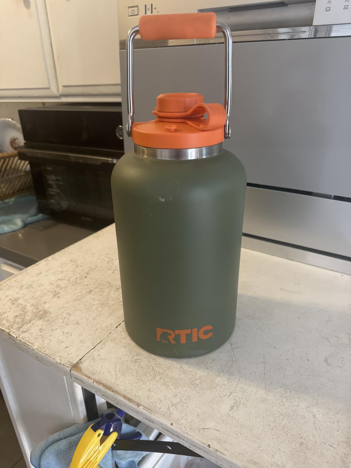 RTIC 1 Gallon Outback Jug, Ceramic Lined, Black | Stainless Steel, Insulated Water Bottle with Lid and Handle, Double Wall Vacuum Insulation customer photo 1