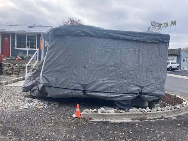 GEARFLAG Fiberglass Travel Trailer RV Cover Multi-Layers with Reinforced Windproof Side-Straps Anti-UV Water-Resistance Heavy Duty (Fits Fiberglass 11-13ft) customer photo 2