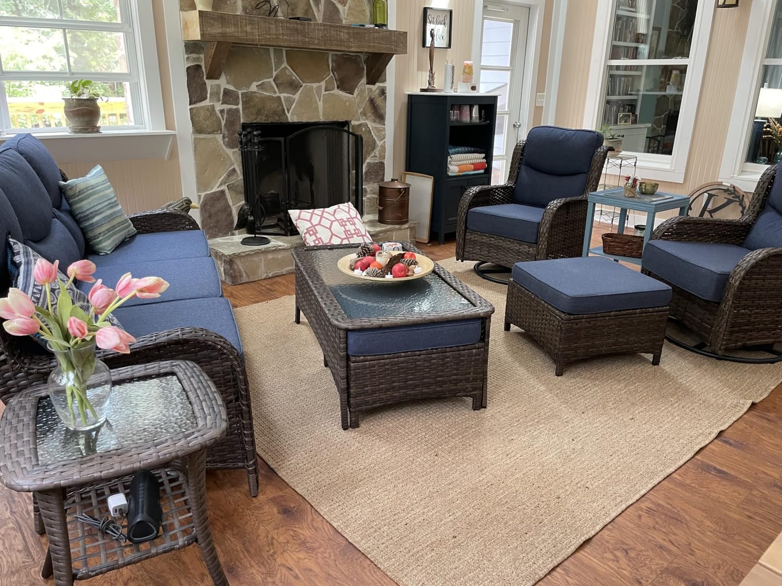HILLGA 7-Piece Luxury Patio Furniture Set with 6