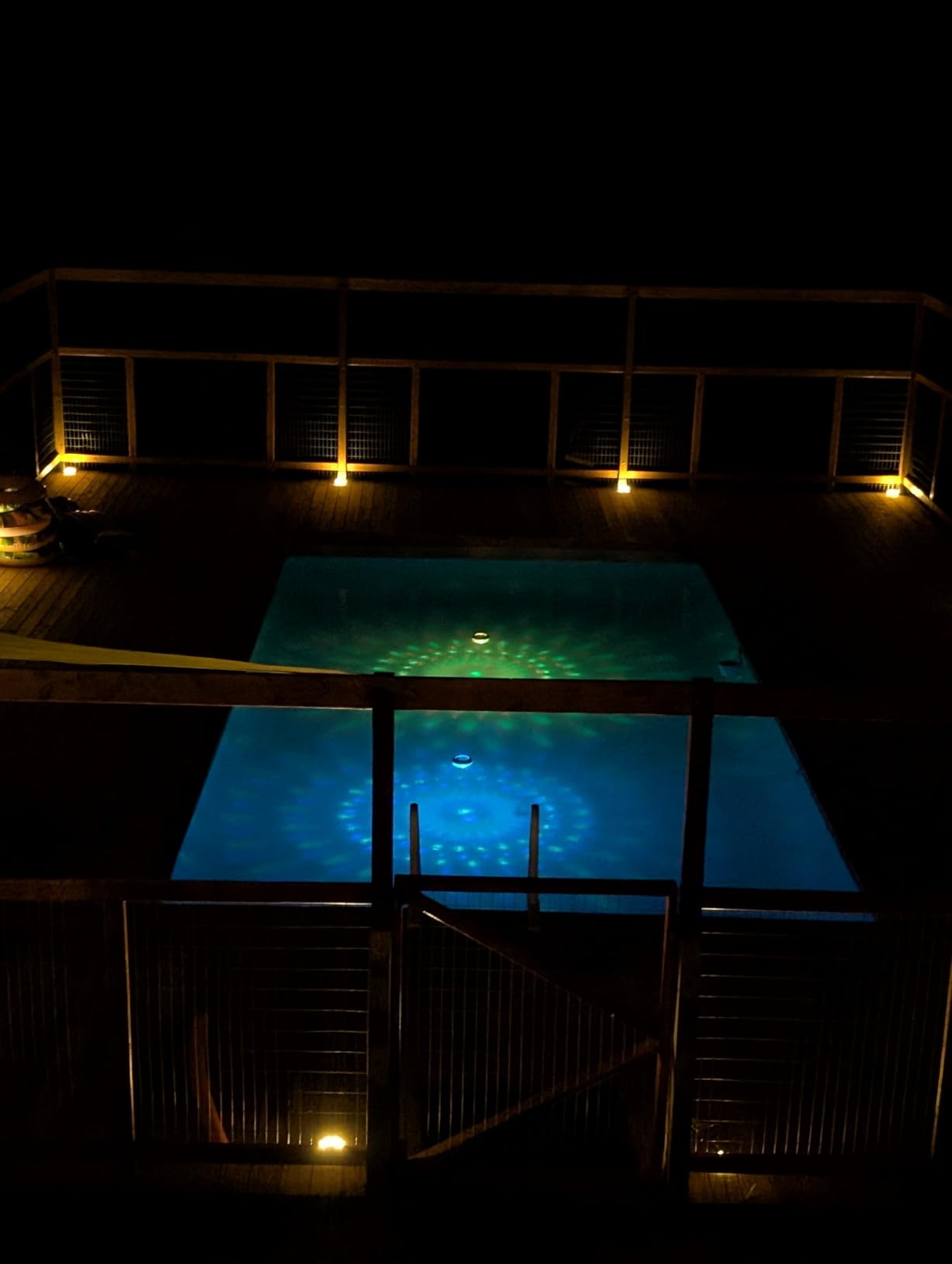 Floating Pool Lights w/Remote, 6.5 Inch RGB Color Changing Solar Pool Lights that Float with 9 Dynamic Lighting, IP68 Waterproof Hangable Solar Floating Light for Pool Garden Weeding Decor(2) customer photo 2