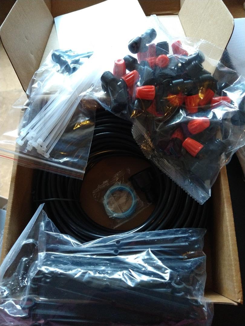 75FT Drip Irrigation System - Easy to Assemble Quick Plug Adjustable Spray Volume Garden Watering/Misting Cooling System with 1/4