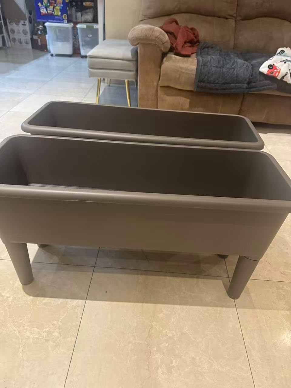 GIANTEX Raised Garden Bed, Elevated Wood Planter Box with Protective Liner and Drain Hole, Gardening Planter Raised Bed for Planting Vegetables Flowers Succulents Herbs, 49