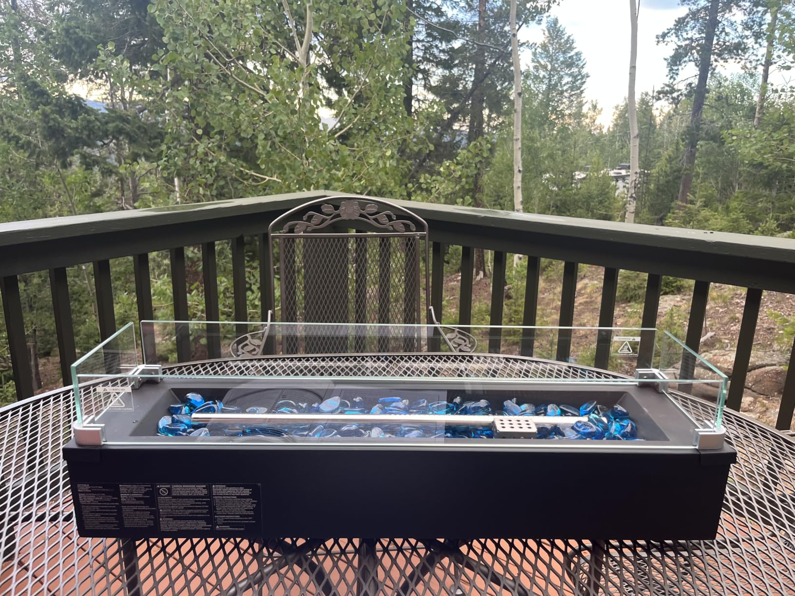 Ciays 28 Inch Table Top Propane Fire Pit, 50,000 BTU Tabletop Firepit with Glass Wind Guard & Glass Beads, Portable Outdoor Portable Fireplace for Patio and Camping customer photo 1