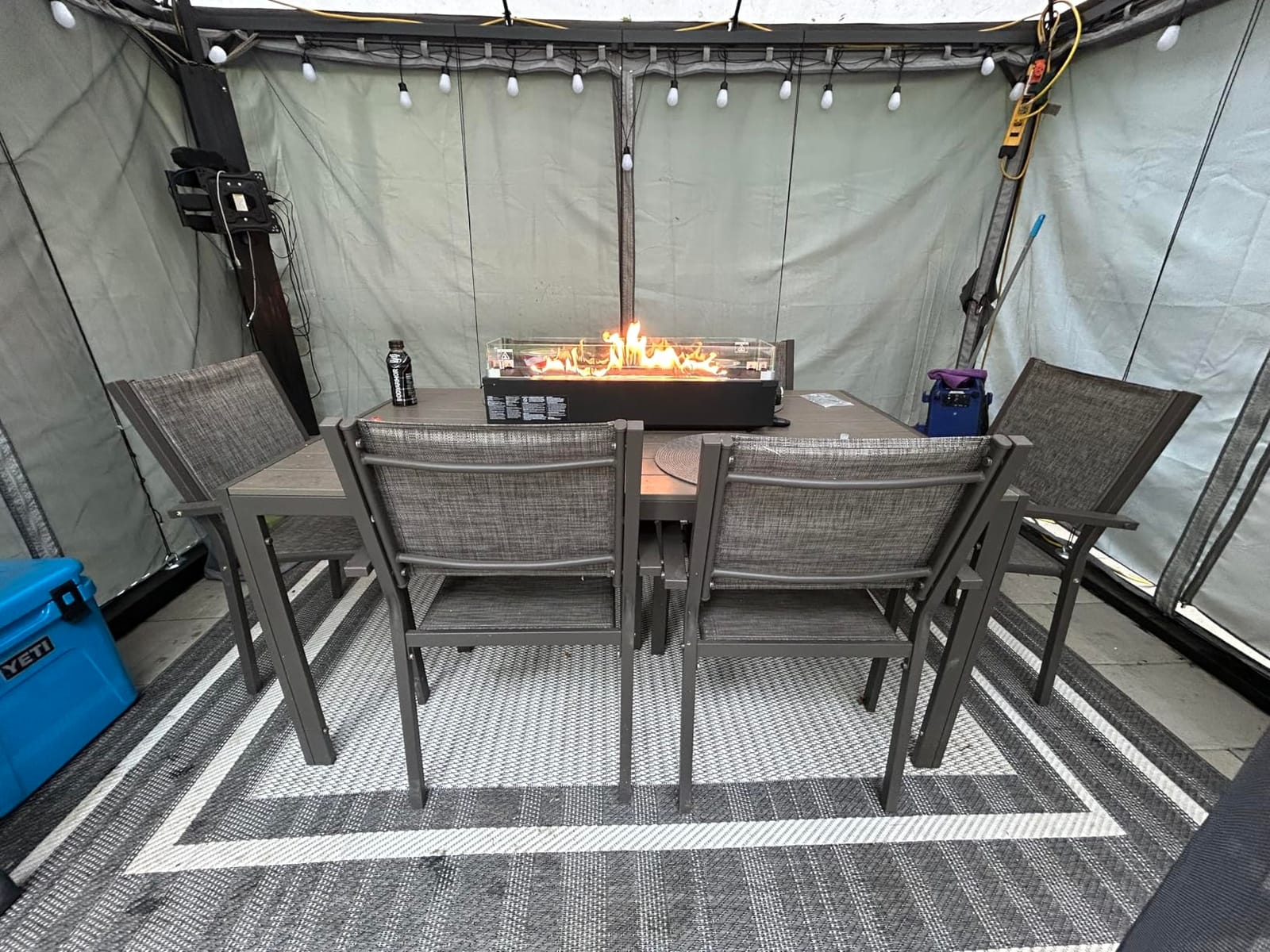 Ciays 28 Inch Table Top Propane Fire Pit, 50,000 BTU Tabletop Firepit with Glass Wind Guard & Glass Beads, Portable Outdoor Portable Fireplace for Patio and Camping customer photo 2