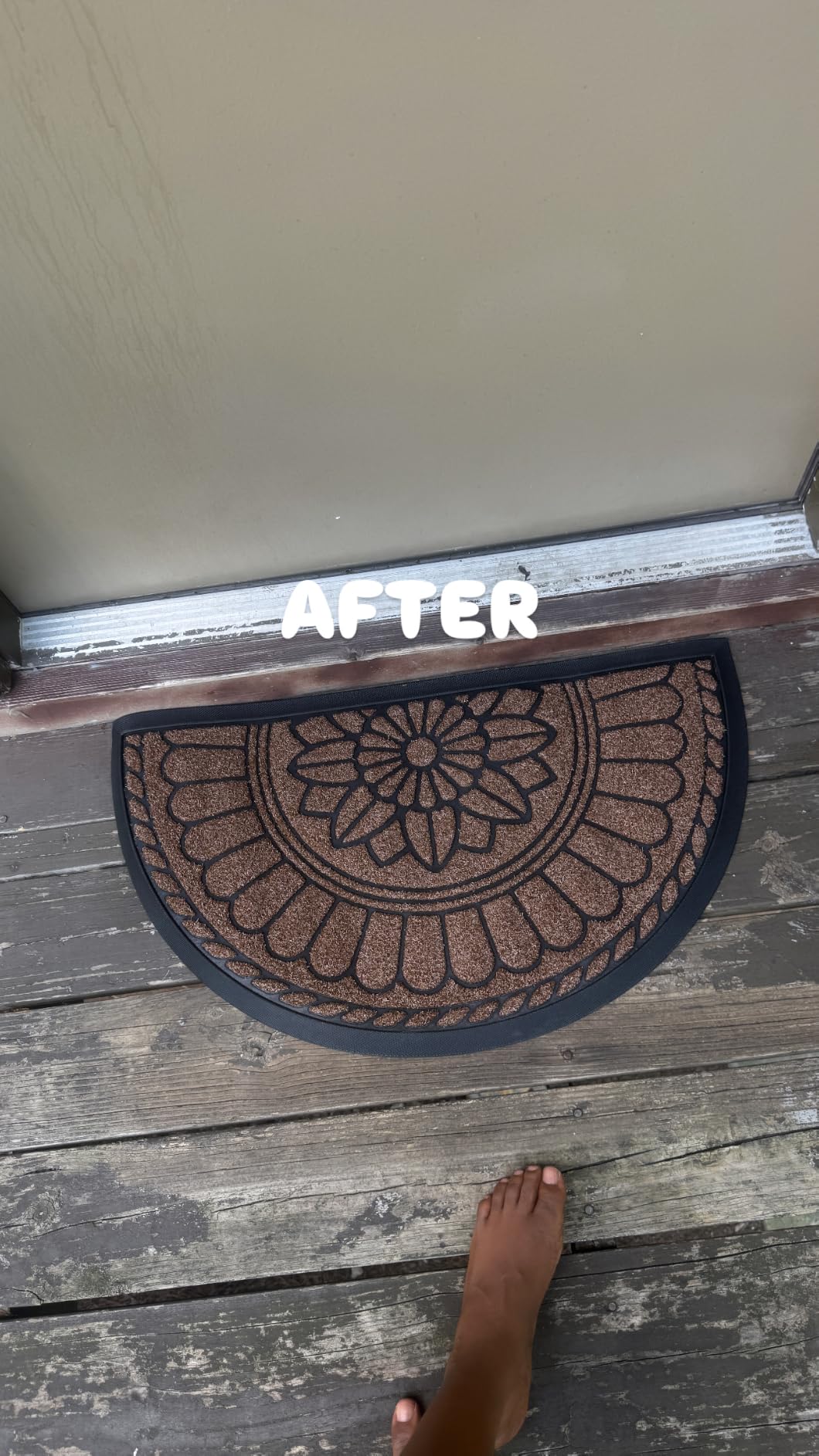 Mibao Front Door Mat Indoor Outdoor Entrance, Semicircular Entrance Mat, Half Round Waterproof Non-Slip Durable Rubber Door Mats, Low Profile Heavy Duty Doormat for Garage, Patio, 30