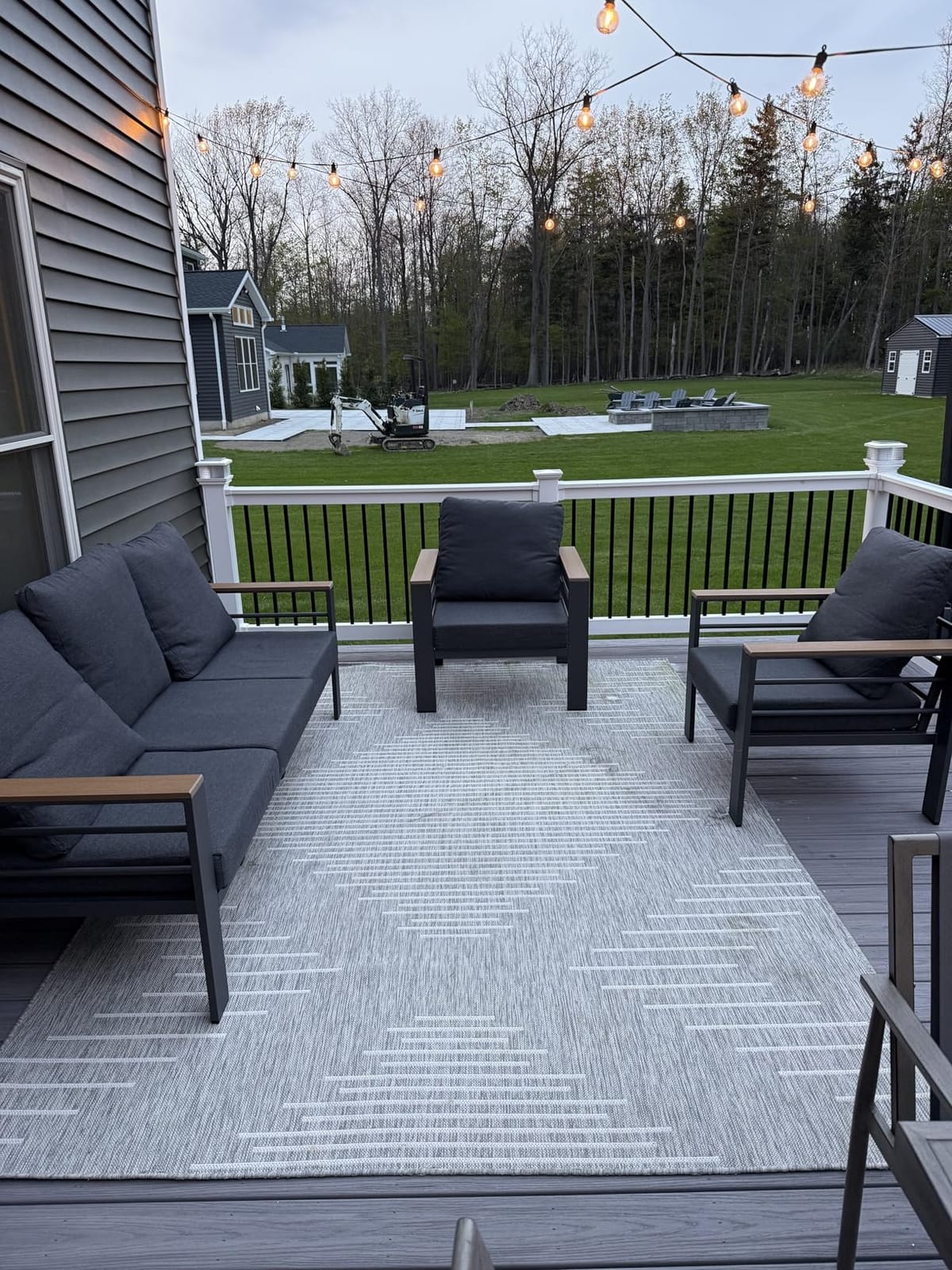 Aoxun Patio Furniture Set, Aluminum Outdoor Furniture with Oversized Seats | All Weather Outdoor Sectional with Washable 5
