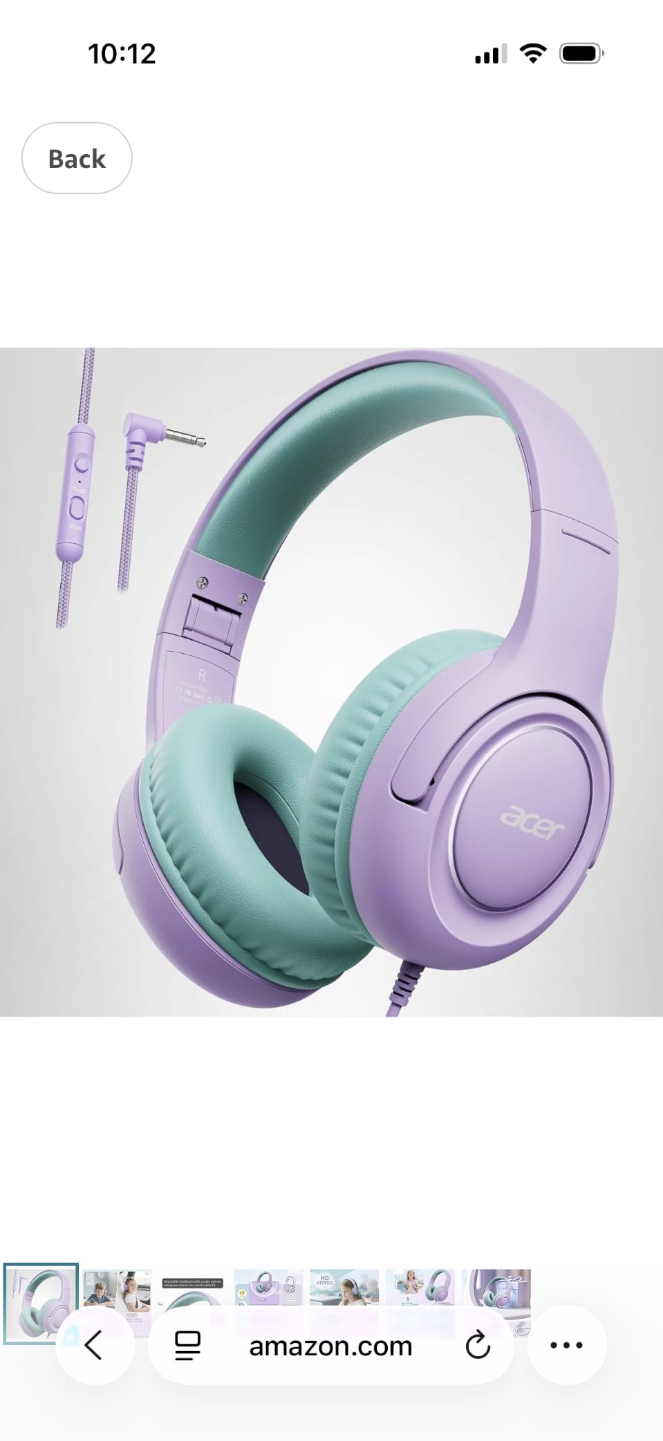Acer Kids Headphones for School, 85-94dB Limiter, 3.5mm Jack, w/Mic HK03 customer photo 2