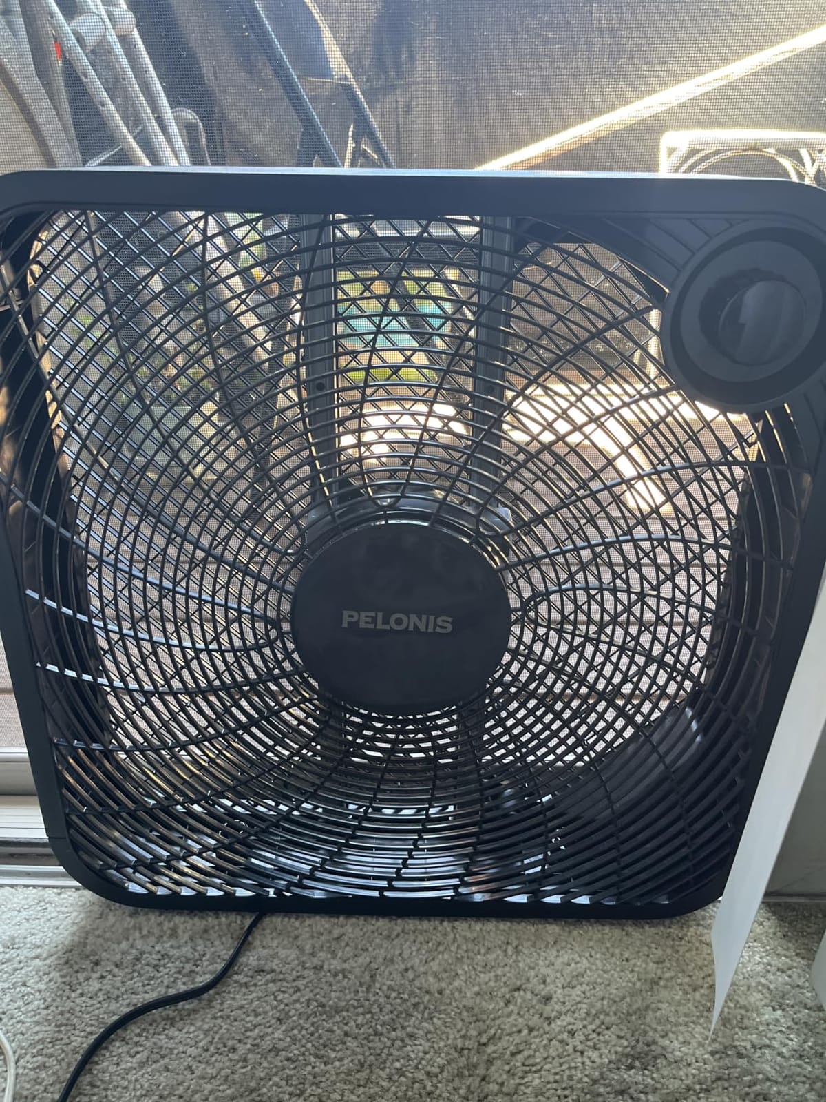 PELONIS 20 Inch Box Fan for Bedroom, 3 Speeds, 25ft/s, Floor Fan, Window Fan, 2295 CFM, Lightweight, 5 Blades customer photo 1