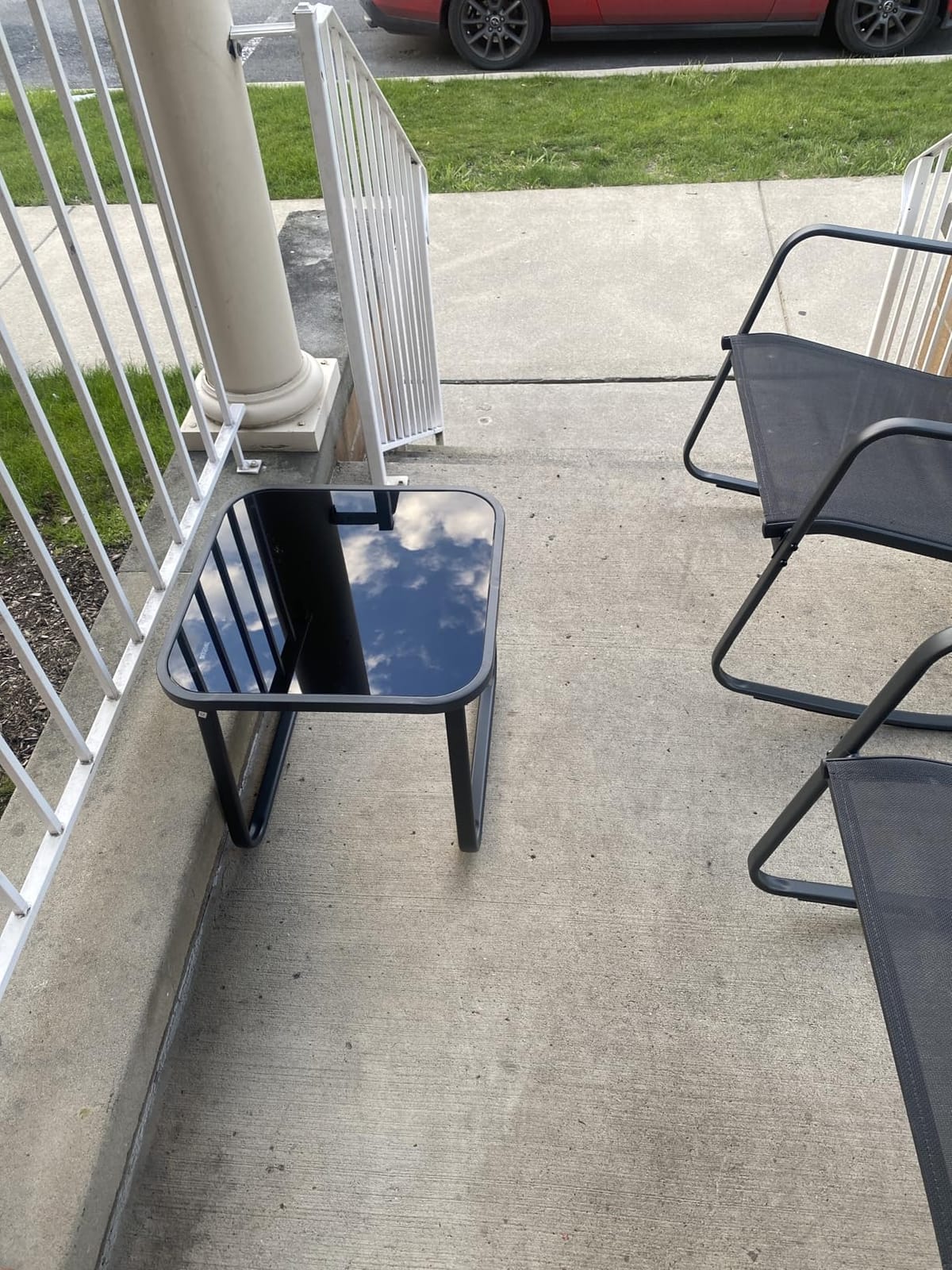 Ainfox 3 Piece Patio Outdoor Furniture Set, Textilene Fabric Patio Conversation Bistro Set with Rocking Bistro Chairs and Table, Small Patio Furniture Set for Backyard, Lawn, Garden, Poolside customer photo 2
