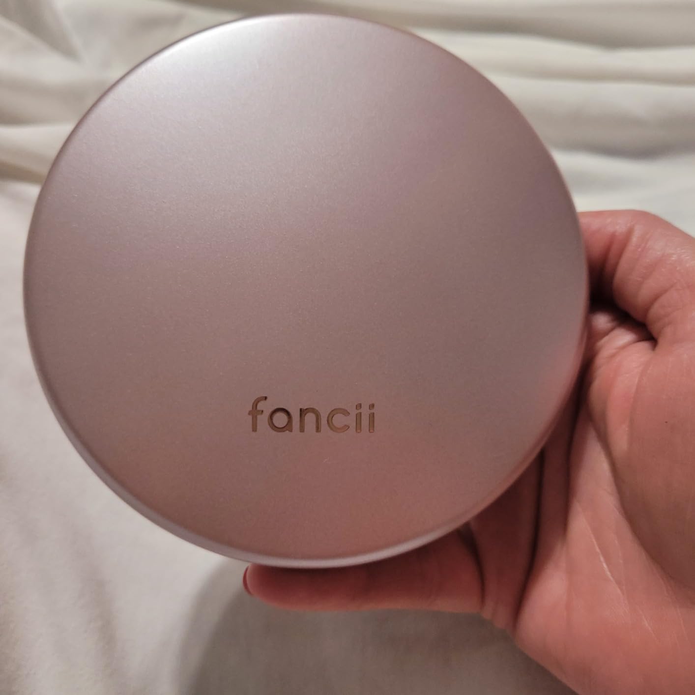Fancii Taylor LED Lighted Travel Makeup Mirror, Rechargeable, 10x /1x Magnifying, Tru-Glow Lighting System, XL Large 5” Wide | Compact Mirror for Purses (Marble Rose) customer photo 2