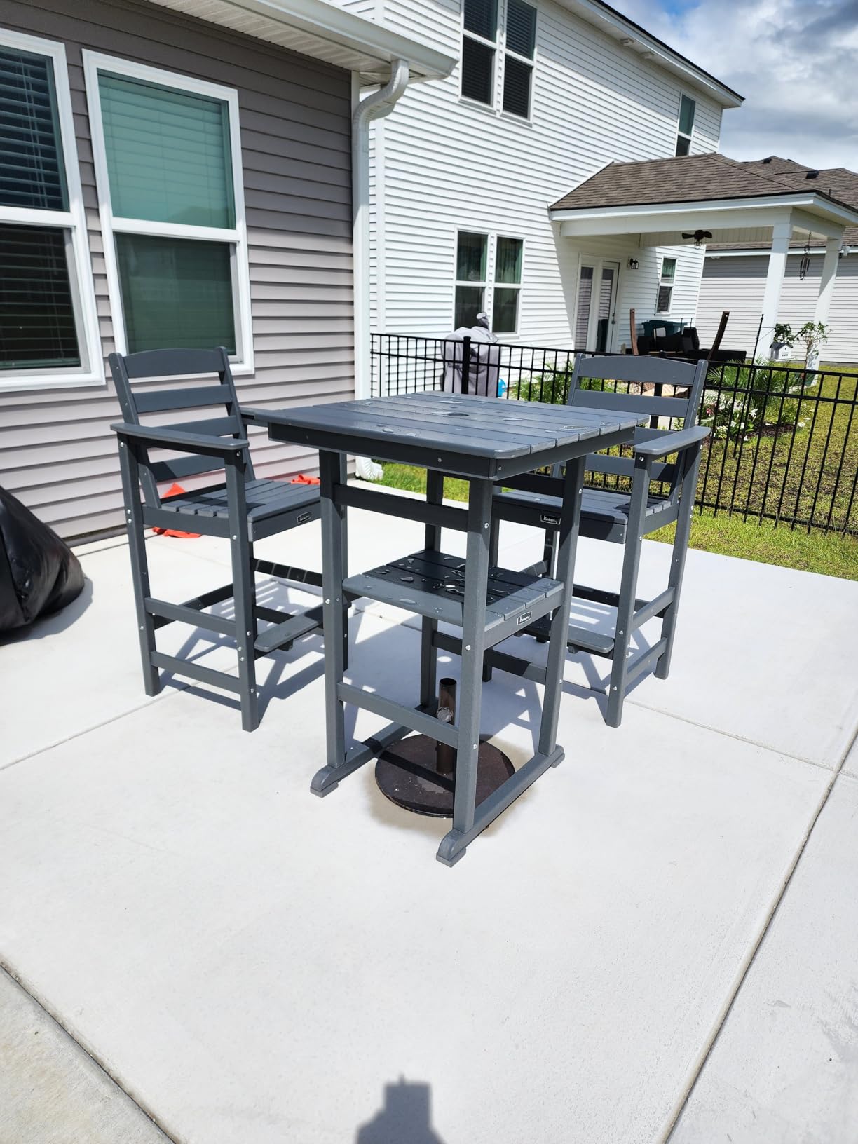 Oversized Outdoor Bar Set, Tall Adirondack Chair & Table with Umbrella Hole customer photo 1