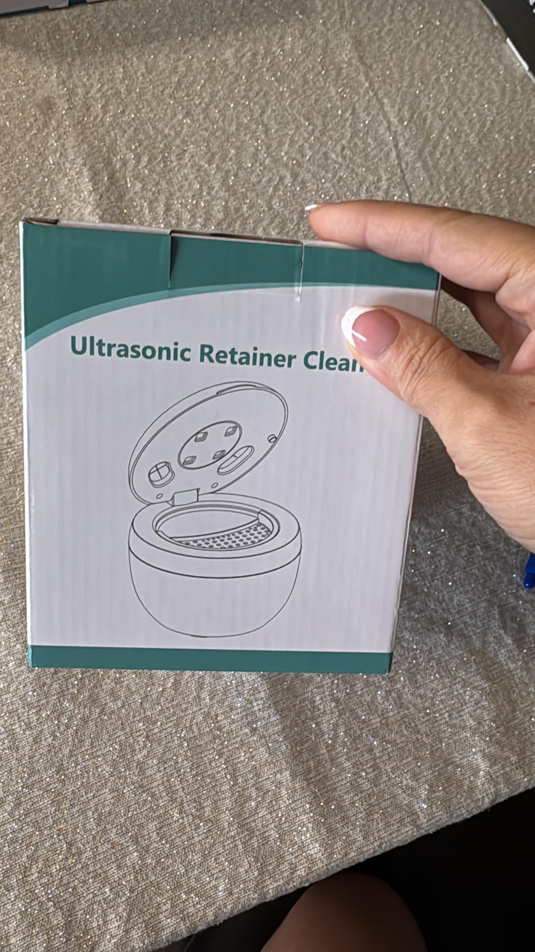 Upgraded Ultrasonic Retainer Cleaner Machine, 45kHz Ultrasonic Dentures Cleaner for Night Guards, Braces, Aligner, Toothbrush, Jewelry and More, 200ML Capacity, Black1 customer photo 1