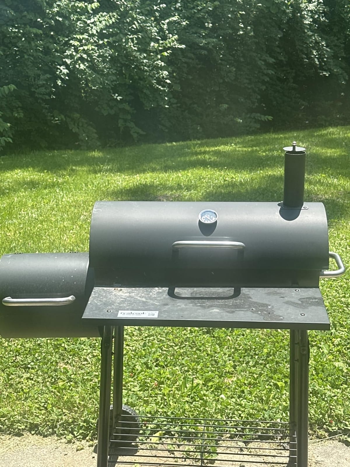 Realcook BBQ Barrel Charcoal Grill: Spacious Premium Outdoor Barbecue Grill | with Side Tables - Perfect for Outdoor Cooking Backyard Grilling Patio Tailgating Camping Picnic and Party customer photo 1