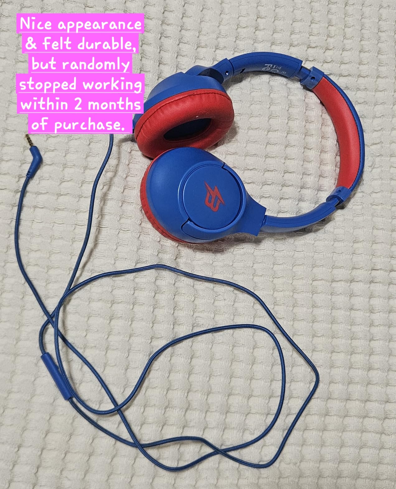 Kids Headphones Wired for School, 3.5mm Safe Volume Limited with Mic, Navy customer photo 1