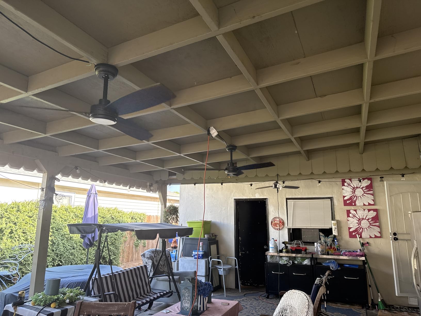 ZMISHIBO 2 Pack 42 Inch Black Ceiling Fans no Light with Remote, 6 Speeds customer photo 2