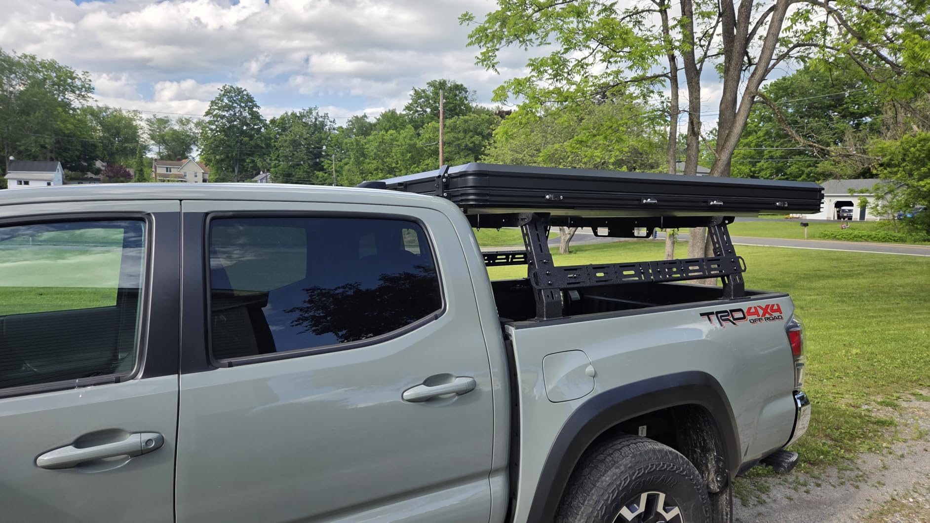 Aluminum Rooftop Tent Hard Shell, Pop Up Roof Tent Hardshell | 2-layer mat, LED light strip, 2 Person Car Roof Top Tent Camping for Jeep Truck SUV Trailer customer photo 2