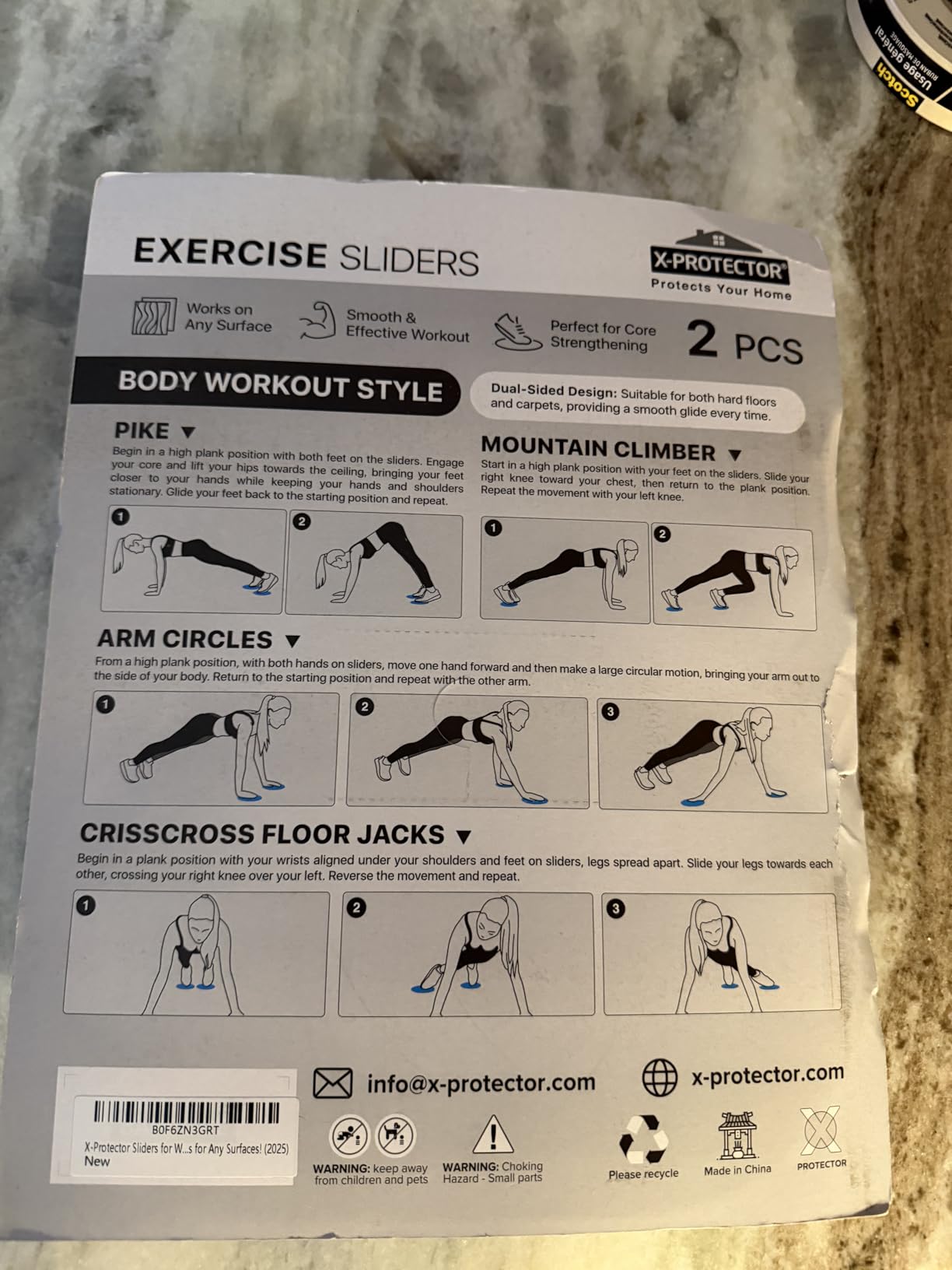X-Protector Sliders for Working Out - 2 PCS - Double-Sided Exercise Sliders for Hard & Carpeted Floors - Gliders for Exercising! customer photo 2