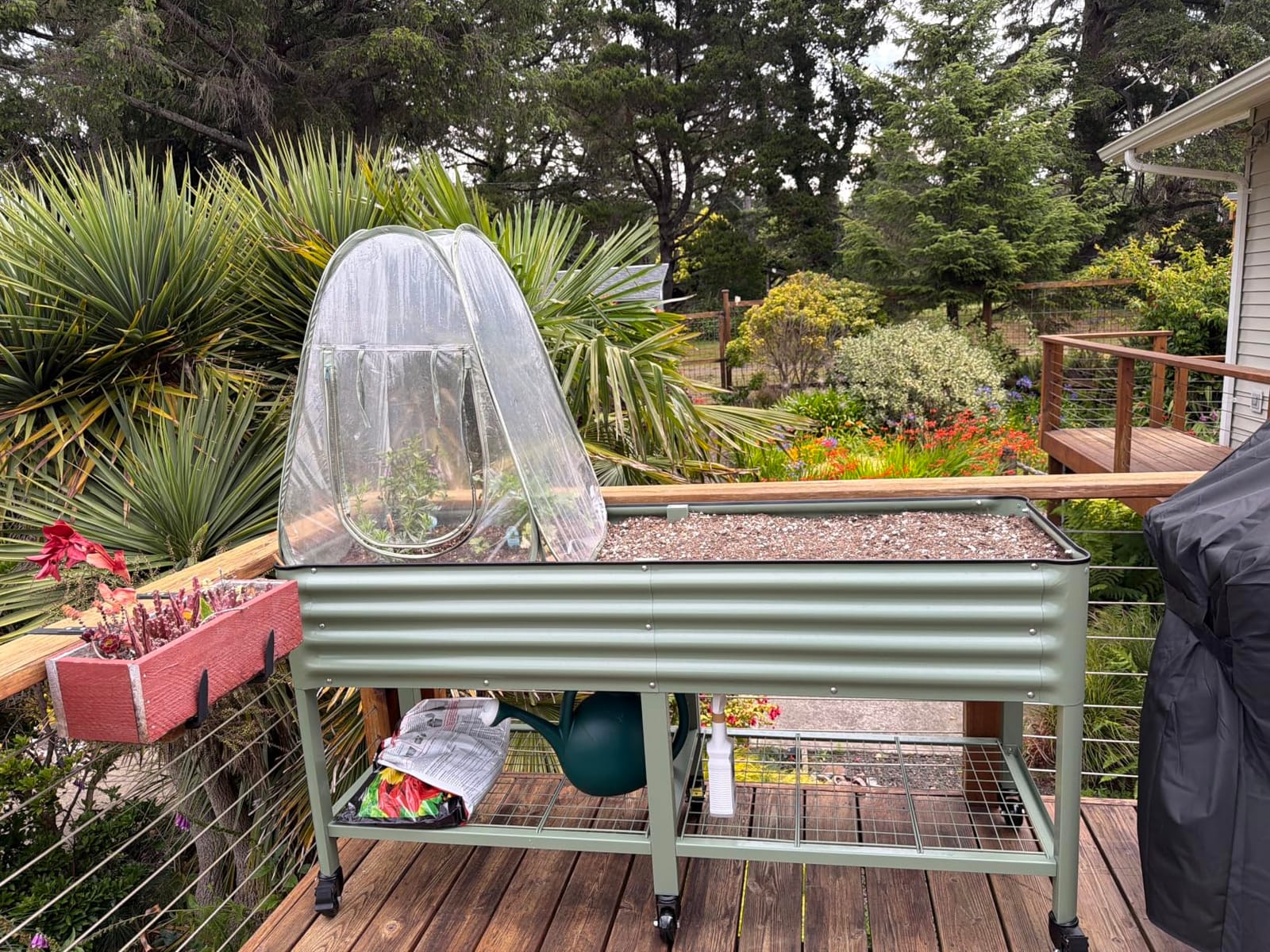 Vego garden Rolling Elevated Raised Garden Bed, 2' x 4' Outdoor Planters Boxes with Legs & Storage Rack for Patio, 700 Lbs Weight Capacity, Raised Beds for Gardening, Olive Green customer photo 1
