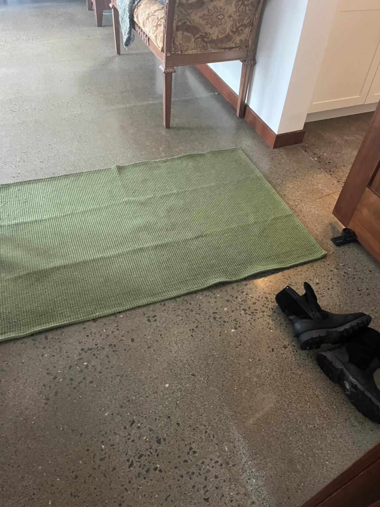 KOZYFLY Indoor Door Mat 2x3 ft Small Area Rugs Washable Front Door Mat Non Slip Rubber Backed Entryway Rug Cotton Entrance Doormat for Front Porch Bathroom Kitchen Bedroom, Oatmeal Beige customer photo 2