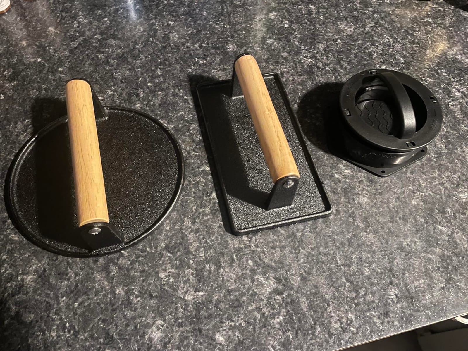 Grilliance Smash Burger Press Kit, 3 in 1 Hamburger Press Patty Maker, Black Cast Iron Burger Press Round & Rectangle, 100pcs Wax Paper for Grill, Griddle, Flat top, Kitchen, Cooking customer photo 1