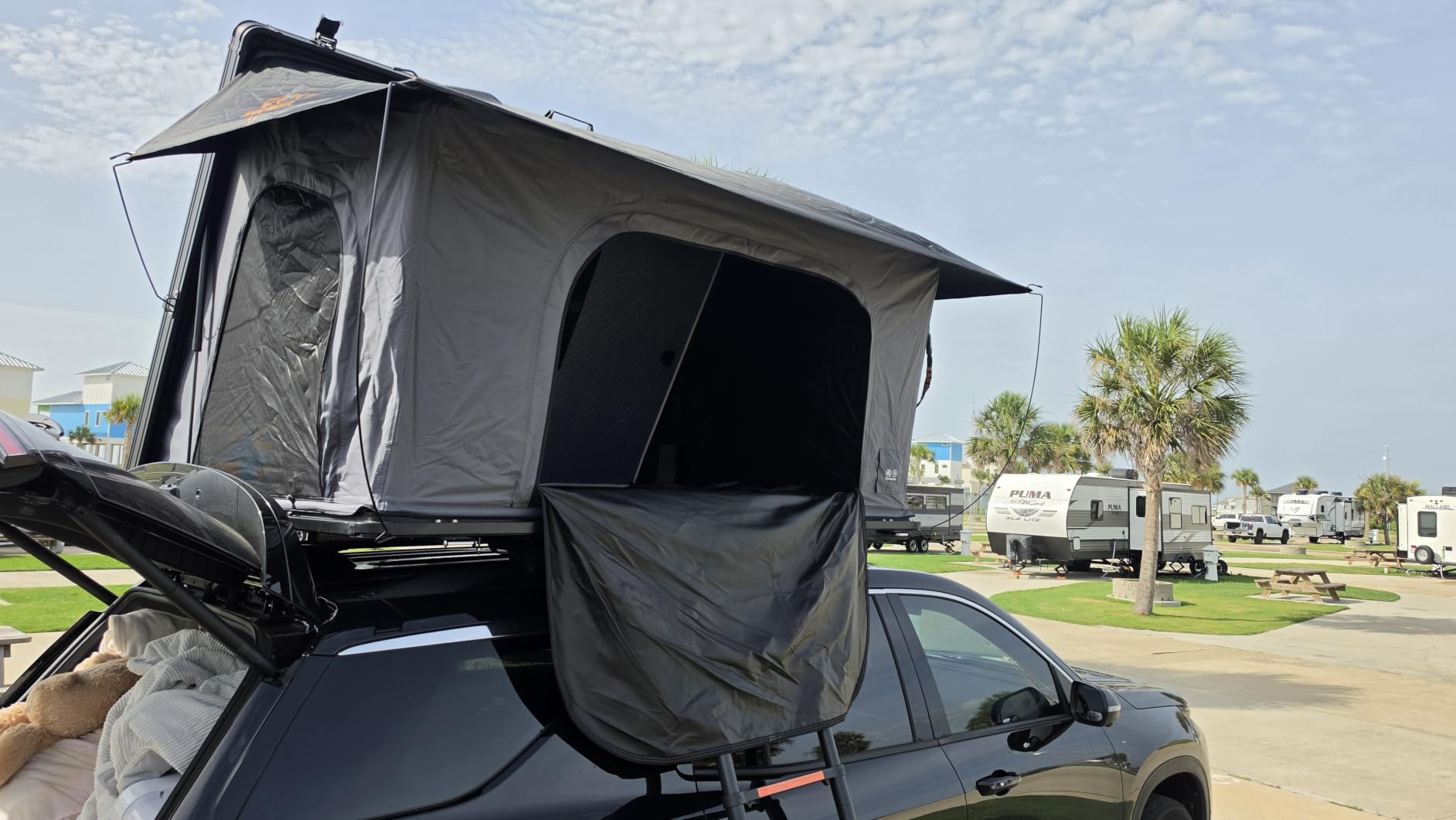 SanHima Rooftop Tent Hard Shell, Aluminium Side-Open Roof Top Tent for SUV customer photo 1