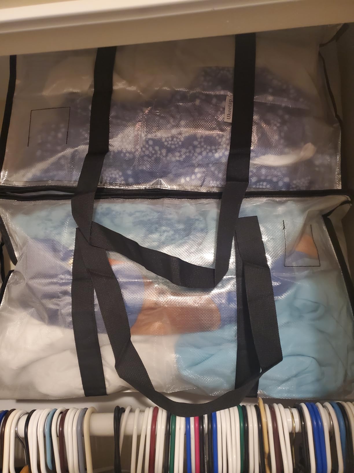 8 Pack Extra Large Clothes Storage Bins with Lids, Moving Bags, Clear | Storage Bags with Reinforced Handles & Heavy-Duty Zippers customer photo 1