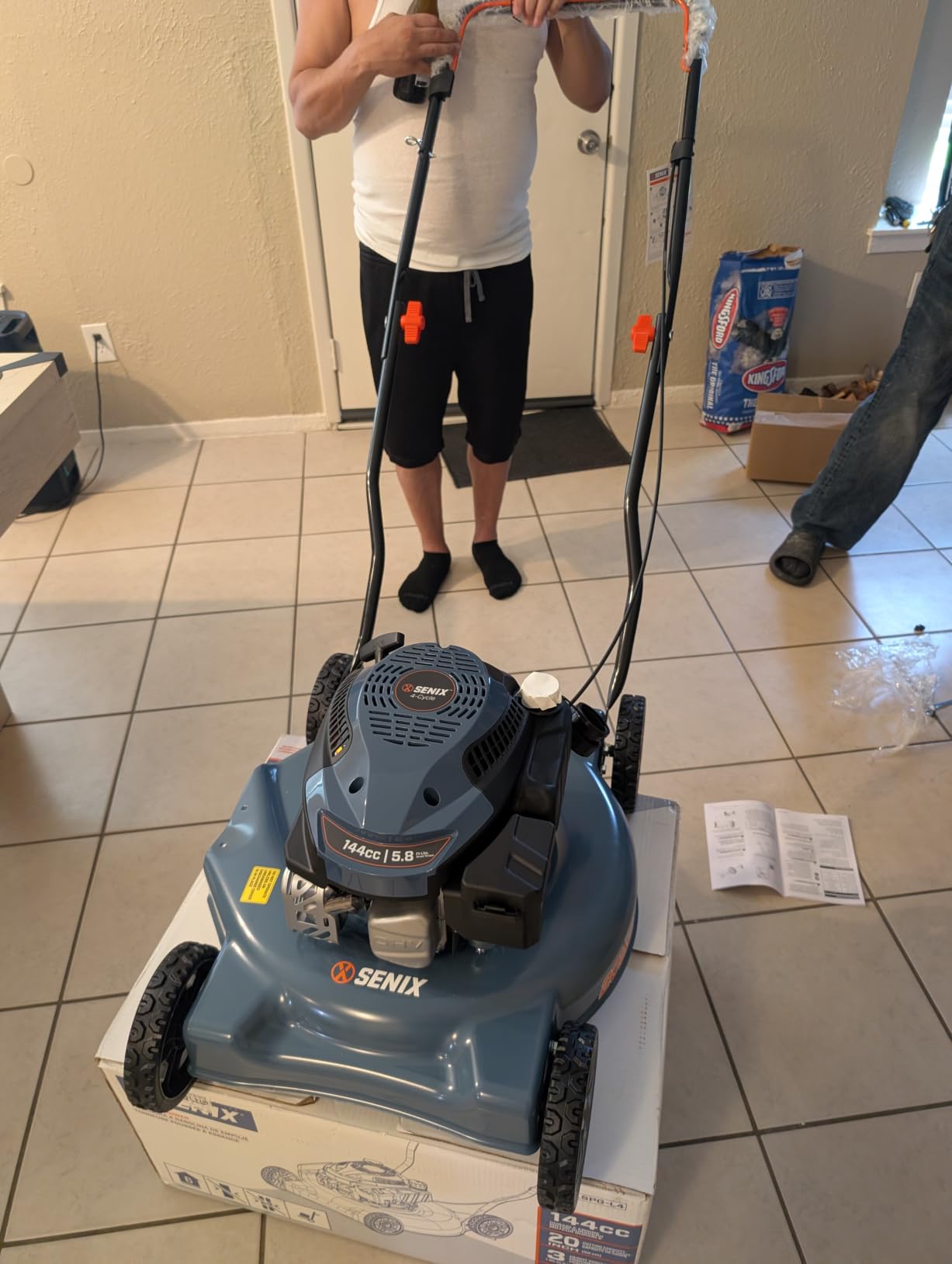 SENIX 22'' Self Propelled Gas Lawn Mower, 170cc Gas Lawnmower,Easy Start | 22'' Self Propelled Gas Lawn Mower,4-Cycle Engine,3-in-1 (Bagging/Mulching/Side Discharge) customer photo 2