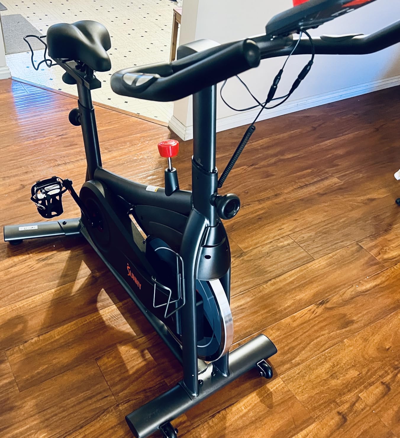 Sunny Health & Fitness Smart Indoor Cycling Bike for Home Cardio Exercise | Free SunnyFit App Connectivity, Magnetic Resistance, Up to 40LB Flywheel, Custom Riding Position, Wide Inseam Range customer photo 2