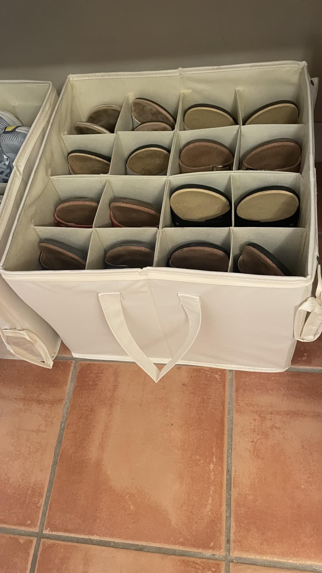Plus Size 2 Pack Shoe Organizer for Closet, Foldable Shoe Storage Box | 16-24 Pair Shoe Storage for Sneakers, Boots & Heels with Adjustable Dividers, Clear Cover & Space Saving Closet Storage customer photo 1
