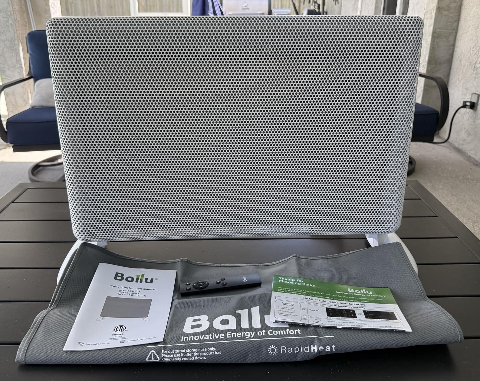 Ballu Mica Infrared Space Heater Indoor Use, Large Room Panel Heater with Programmable Thermostat, WiFi App Control, Portable Stand or Wall Mount, Energy Efficient Smart Quiet Heater, Work with Alexa, White customer photo 1