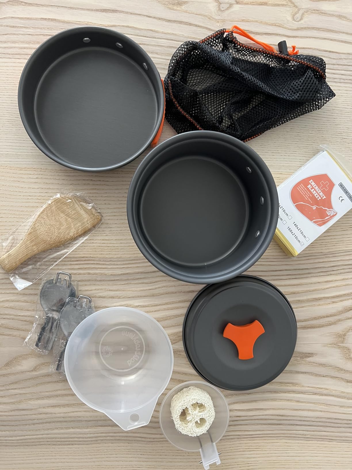 12-Piece Lightweight Camping Cookware Set - Nonstick Pot, Pan & Utensils for Backpacking & Hiking - Portable Mess Kit for 1-2 People, Bonus 2 Emergency Blankets customer photo 2