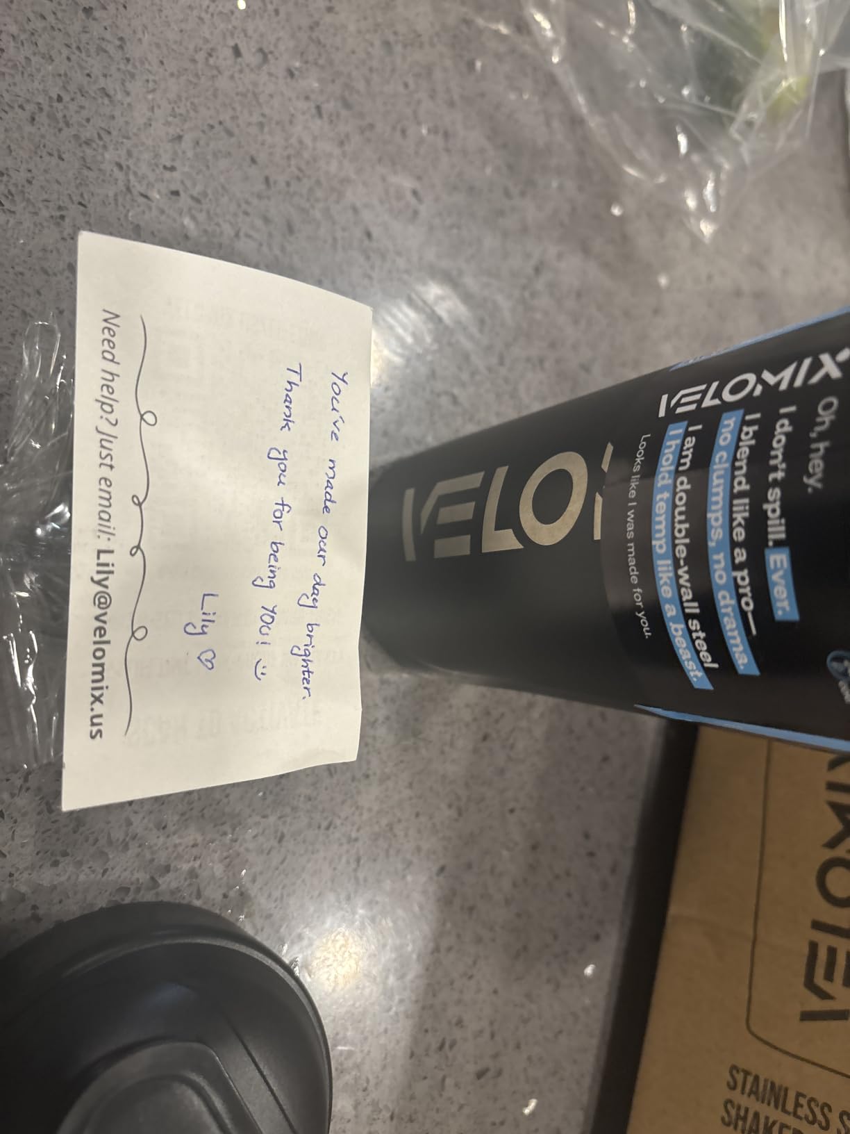 VELOMIX 24oz Stainless Steel Shaker Bottle with Wire Whisk, Black | Wire Whisk Included, Leak Proof, No Clumps, Insulated, For Protein Shakes and Smoothies, Odor and Stain Resistant customer photo 1