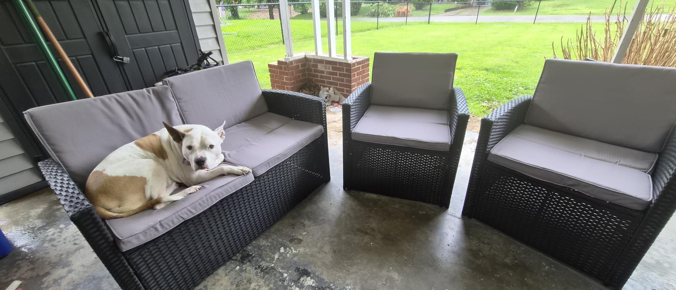 KROFEM 6 Piece Patio Furniture Set, Dining and Conversation Set customer photo 1