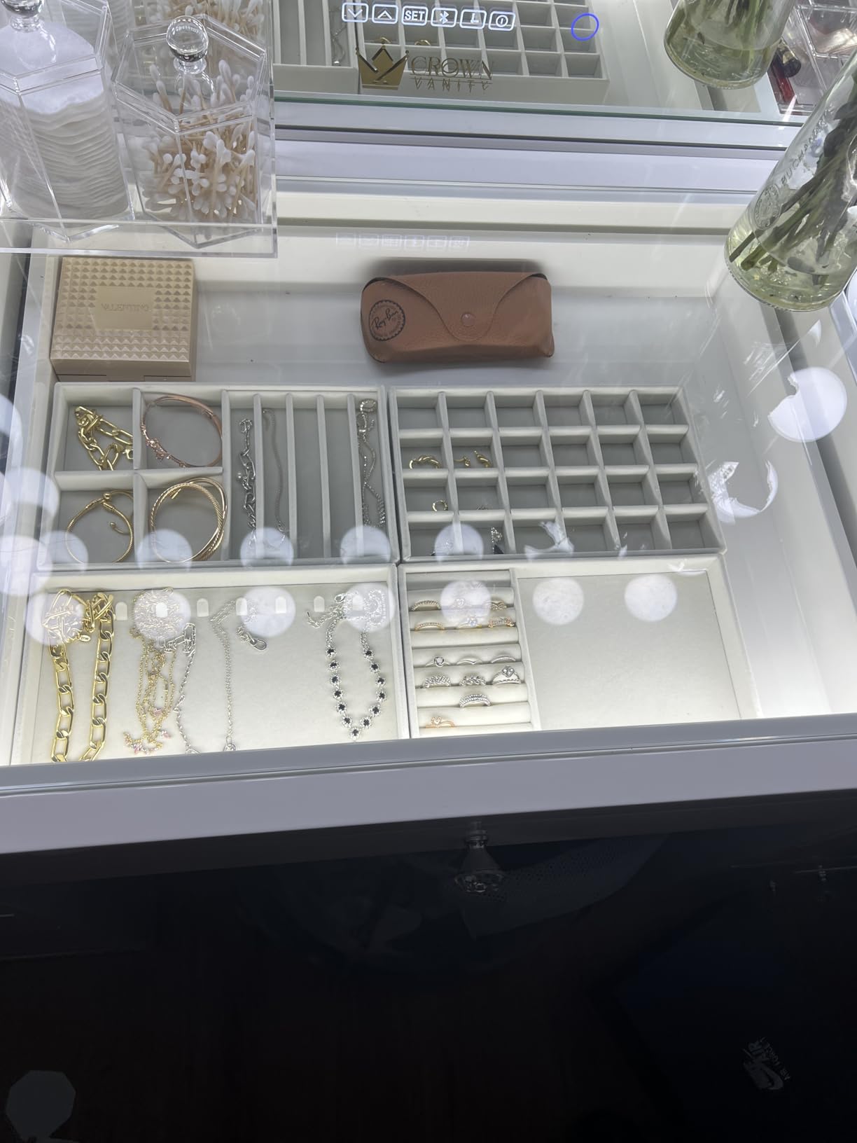 ProCase Stackable Jewelry Organizer Trays for Drawers, Jewelry Drawer Inserts Container Display Case Storage for Earring Necklace Rings Bracelet with Removable Dividers -Beige, 4 Layers customer photo 1