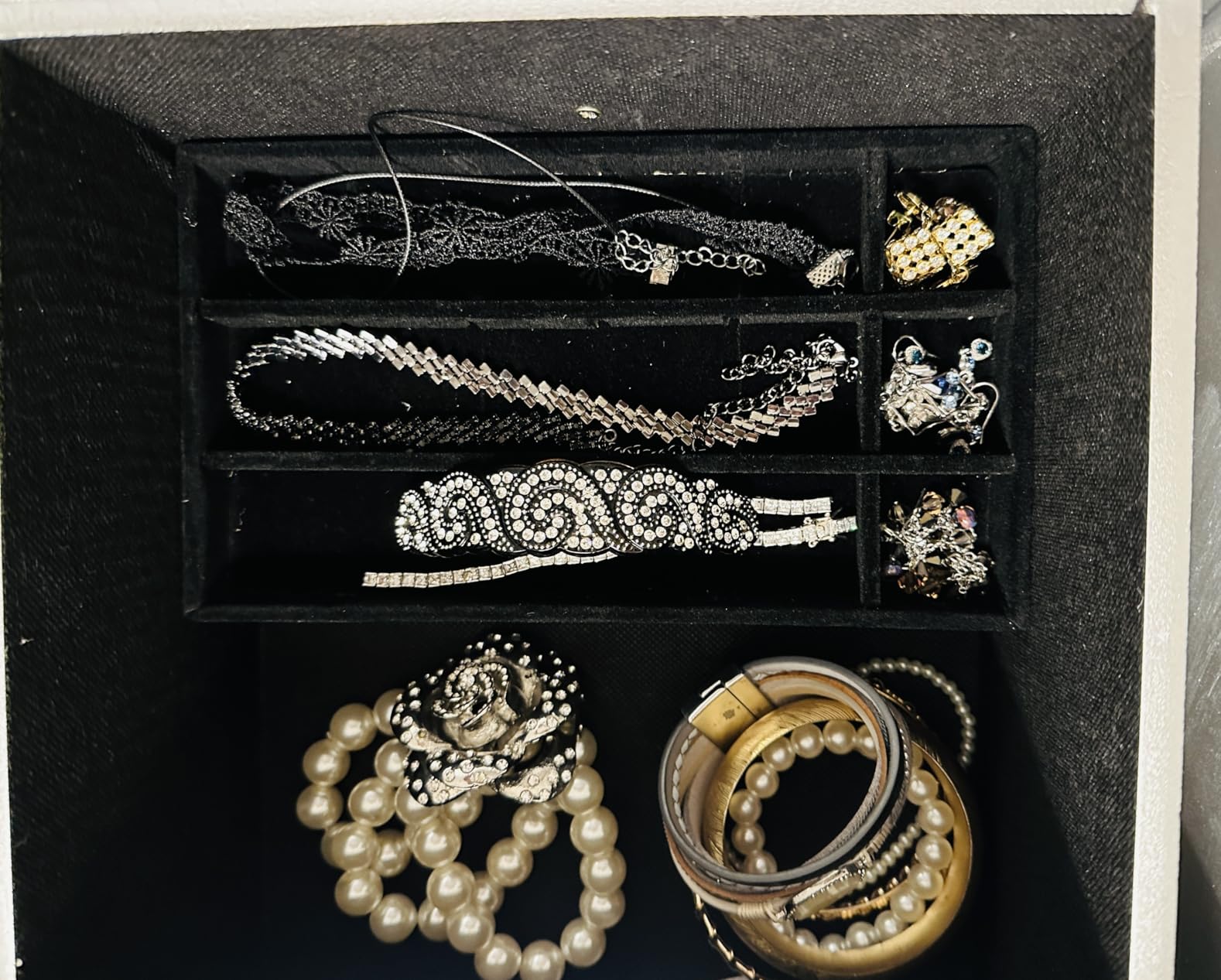 ProCase Stackable Jewelry Organizer Trays for Drawers, Jewelry Drawer Inserts Container Display Case Storage for Earring Necklace Rings Bracelet with Removable Dividers -Beige, 4 Layers customer photo 2