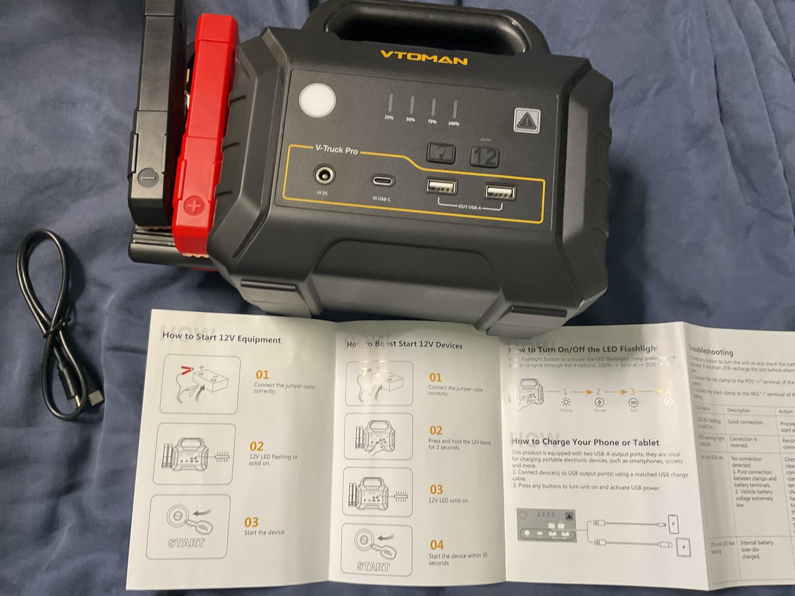 VTOMAN V-Truck Pro 8000A 12V Heavy Duty Jump Starter for Diesel Semi Trucks customer photo 2