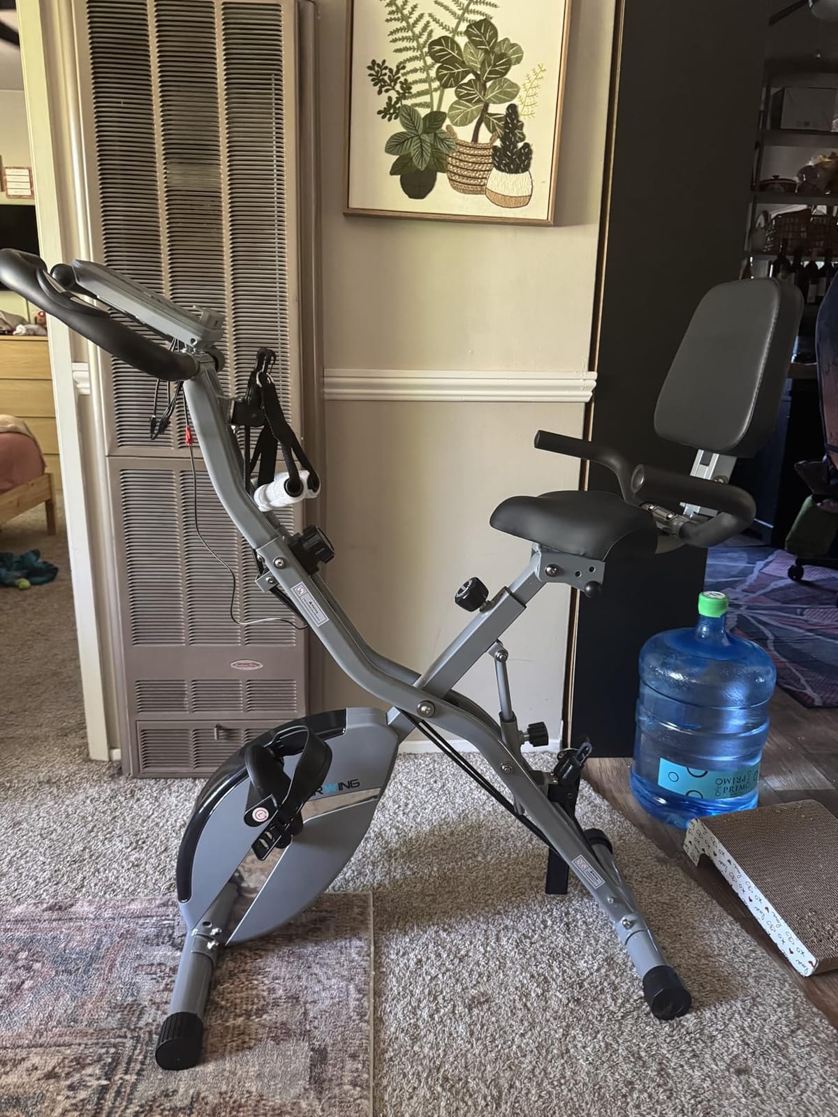 BARWING Stationary Exercise Bike for Home Workout, 5 IN 1 Foldable Indoor Cycling Bike for Seniors, 350LB Capacity, 16-Level Magnetic Resistance, Seat Backrest Adjustments customer photo 1