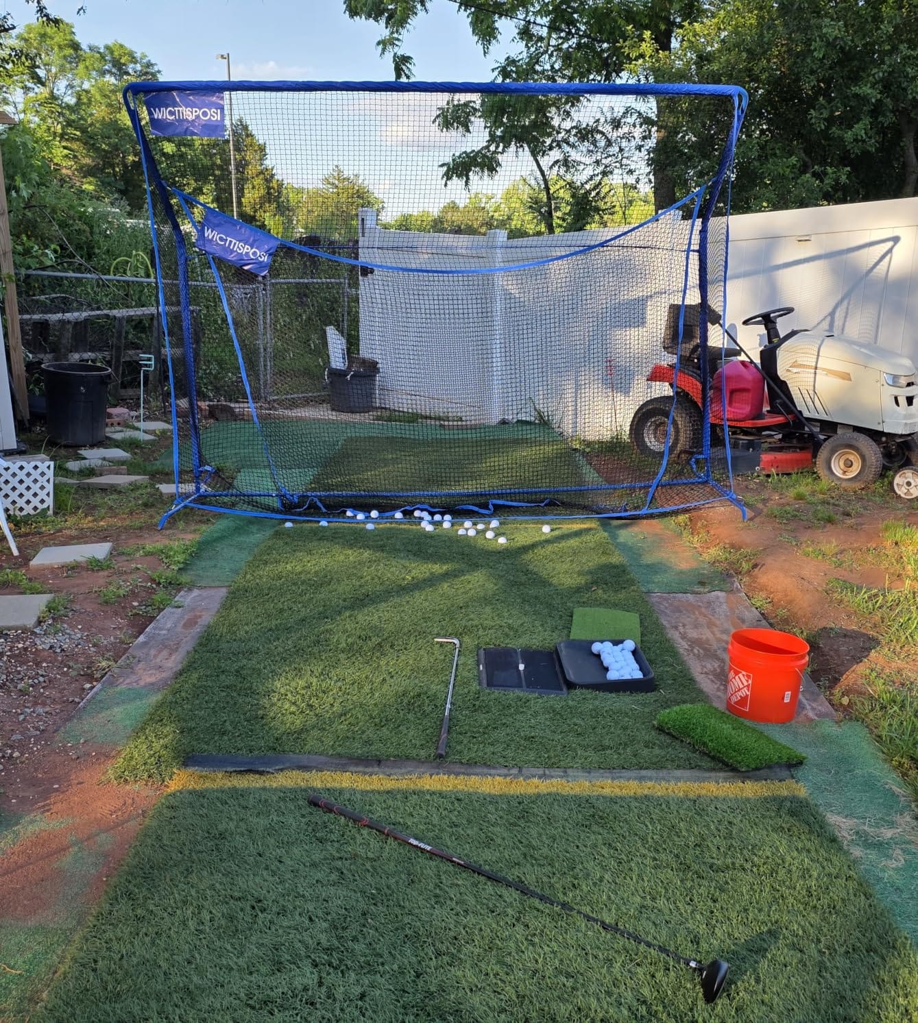 Golf Net with Extra Striking Net, Heavy Duty Golf Practice Hitting Net | For Garage Backyard Swing Chipping Driving Range, Indoor Outdoor Golf Baseball Multi Sport Use,Gifts for Men Dad Him Golfer customer photo 2